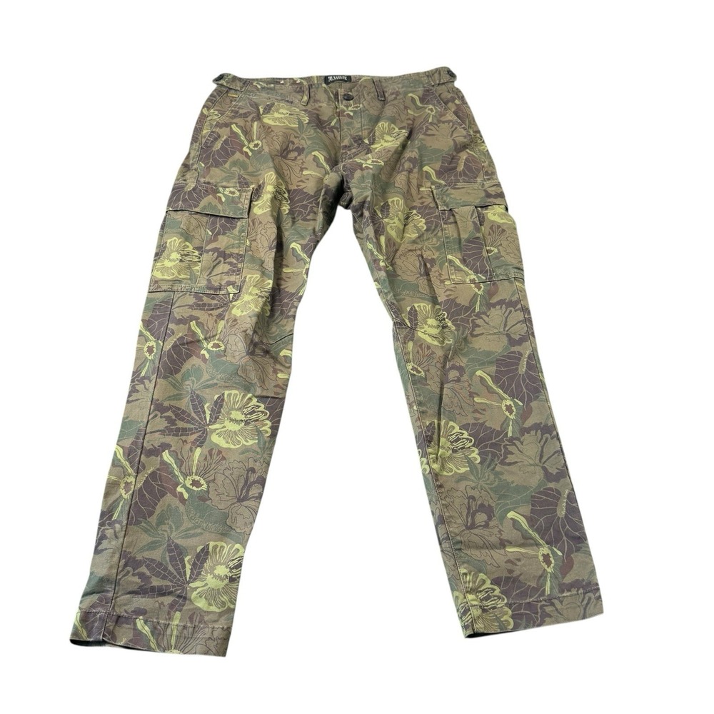 Scotch & Soda The Drift Camp Side Tab Cargo Men's Pant 32x32 Floral Camo Green